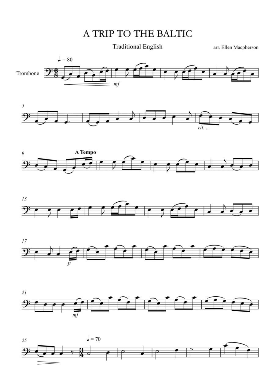 A TRIP TO THE BALTIC for Trombone (arr. Ellen Macpherson)