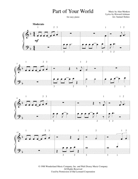 Part Of Your World (arr. Samuel Stokes)