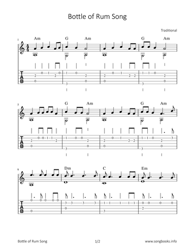 Bottle of Rum Song (arr. Bettina Schipp)