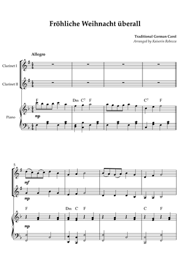 Fröhliche Weihnacht überall (arr. Kaiserin Rebecca)