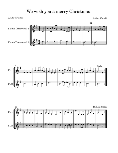 We wish you a Merry Christmas (arr. RF notes)