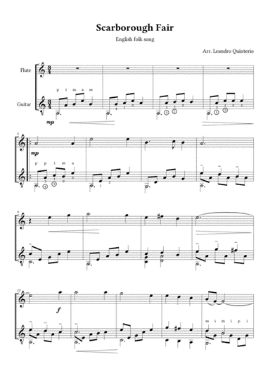 Scarborough Fair - flute and guitar duet (arr. Leandro Quinterio)