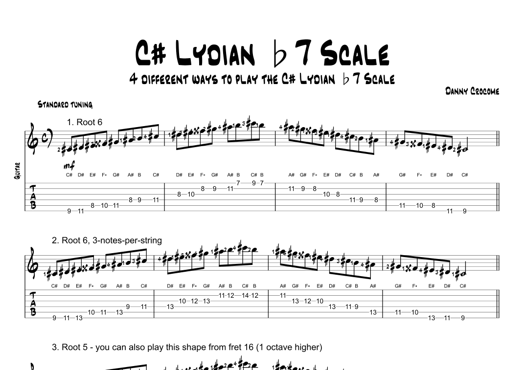 C# Lydian b7 Scale (4 Ways to Play)