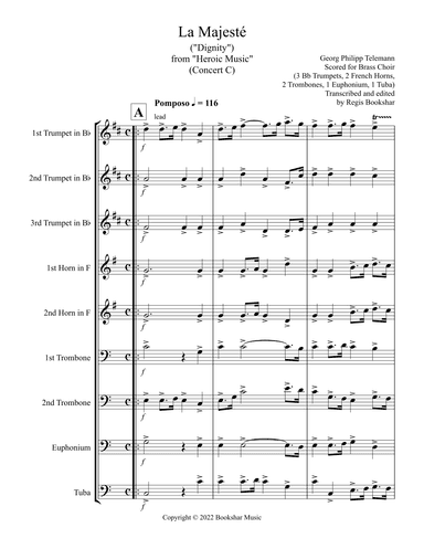 La Majeste (from "Heroic Music") (C) (Brass Choir - 3 Trp, 2 Hrn, 2 Trb, 1 Euph, 1 Tuba) (arr. Regis Bookshar)