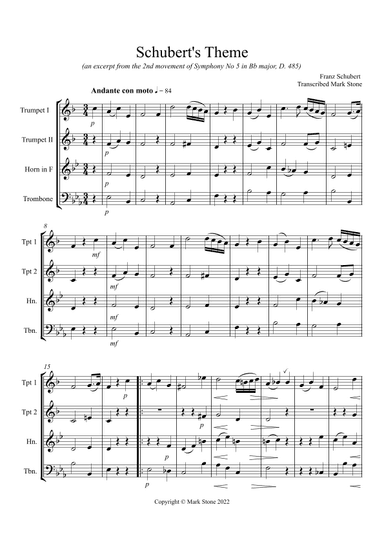 Schubert's Theme (arr. Mark Stone)