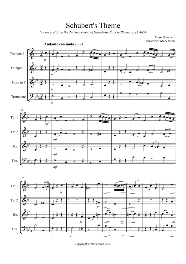 Schubert's Theme (arr. Mark Stone)