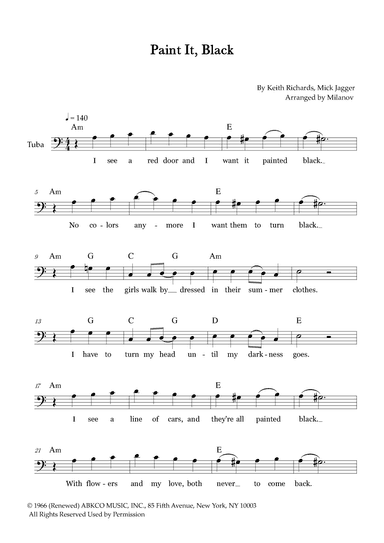 Paint It, Black (arr. Milanov)