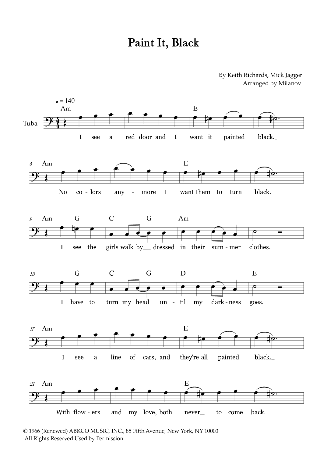 Paint It, Black (arr. Milanov)