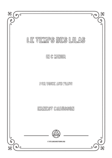 Chausson-Le temps des lilas in c minor,for voice and piano (arr. MSM)
