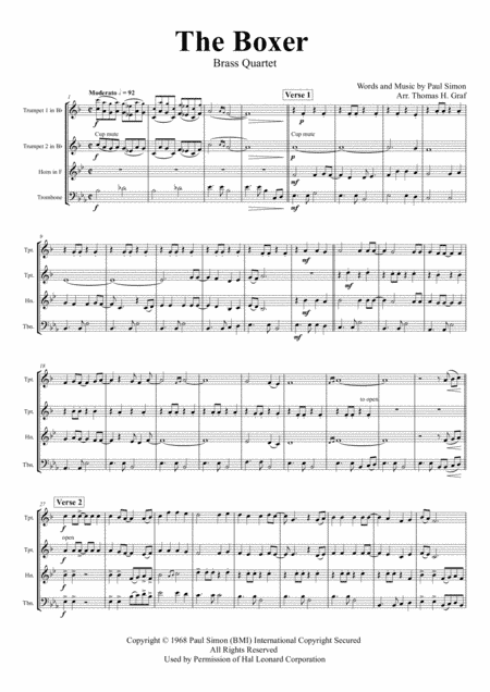The Boxer (arr. Thomas H. Graf)