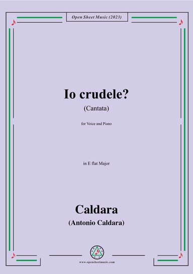 Caldara-Io crudele?(Cantata),in E flat Major (arr. OSM Press)