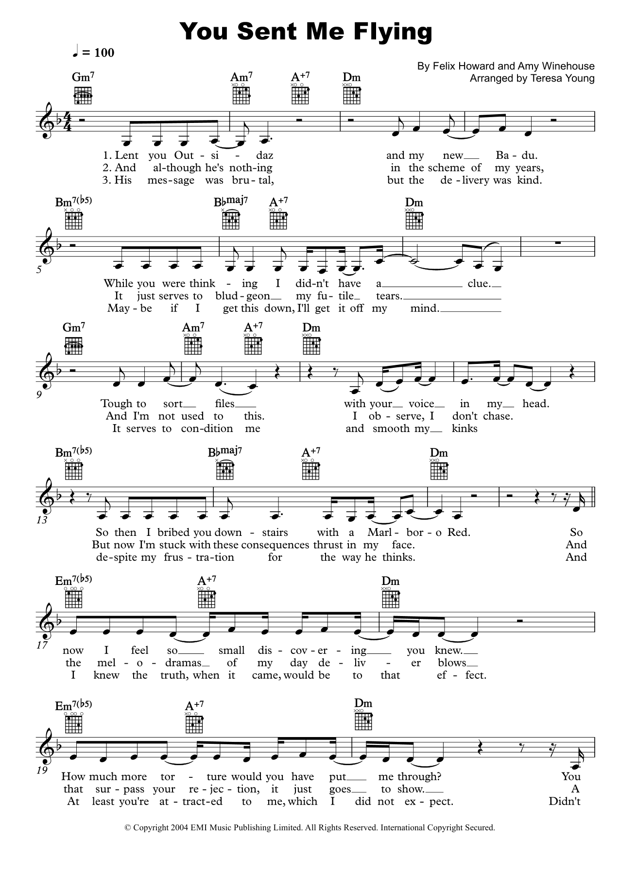 You Sent Me Flying (arr. Teresa Young)