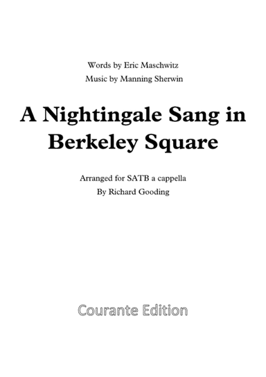 A Nightingale Sang In Berkeley Square (arr. Richard Gooding)