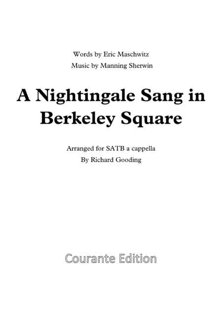 A Nightingale Sang In Berkeley Square (arr. Richard Gooding)