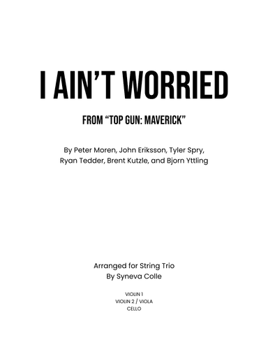 I Ain't Worried (arr. Syneva Colle)