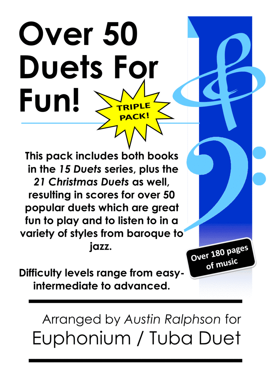 TRIPLE PACK of Euphonium and Tuba Duets - contains over 50 duets including Christmas, classical (arr. Austin Ralphson)
