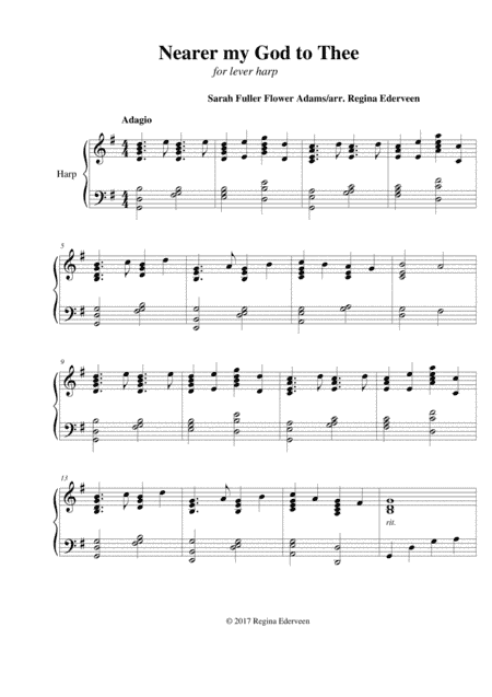 Nearer my God to Thee - lever harp solo