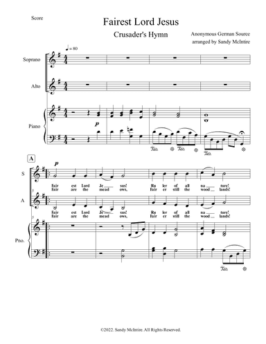 Fairest Lord Jesus (arr. Sandy McIntire)