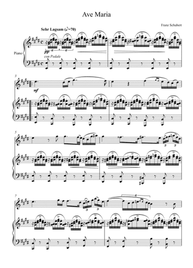 Franz Schubert - Ave Maria (Violin Solo) - E Key (arr. André Laitano)