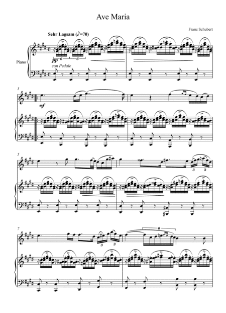 Franz Schubert - Ave Maria (Violin Solo) - E Key (arr. André Laitano)