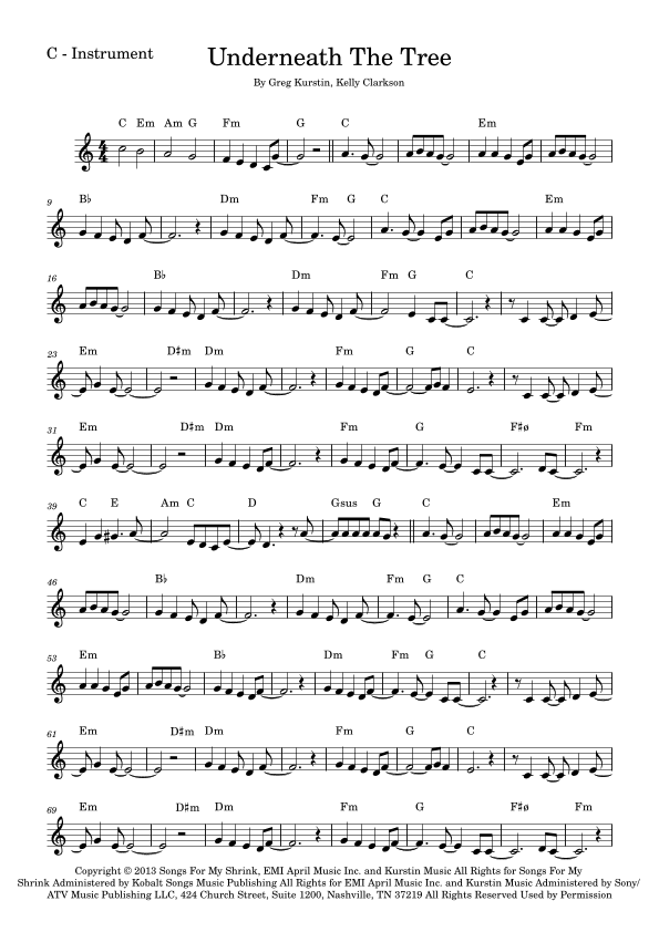 Underneath The Tree (arr. Fabio Eduardo de Oliveira)