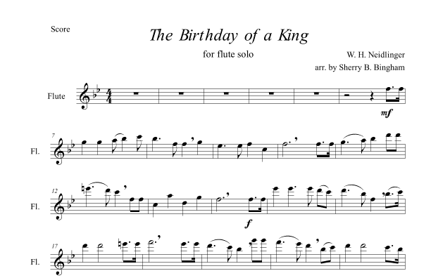 The Birthday of a King (arr. arr. by Sherry B. Bingham)