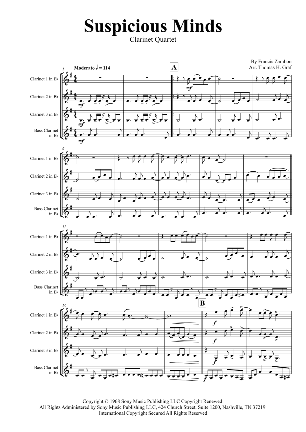 Suspicious Minds (arr. Thomas H. Graf)