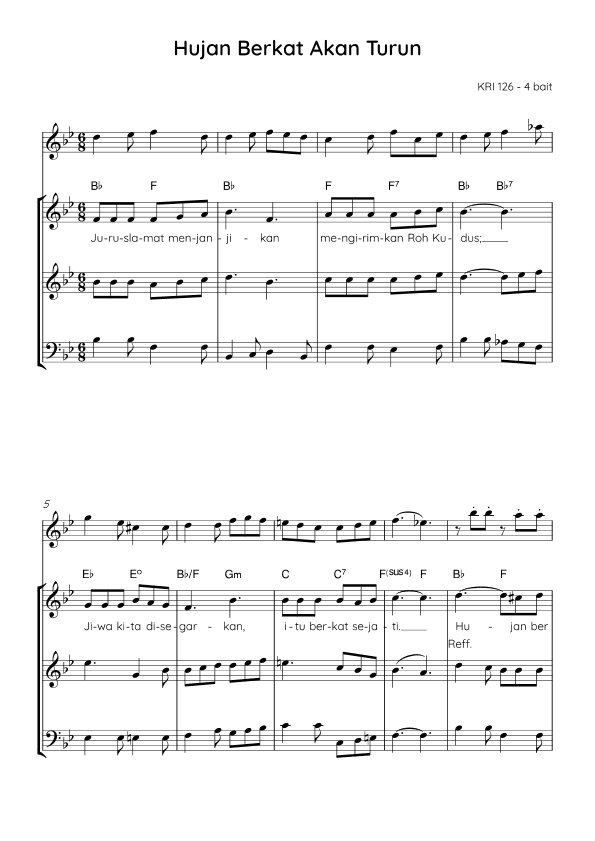 There Shall be Showers of Blessing - Score Only (arr. Angie Wiranata)