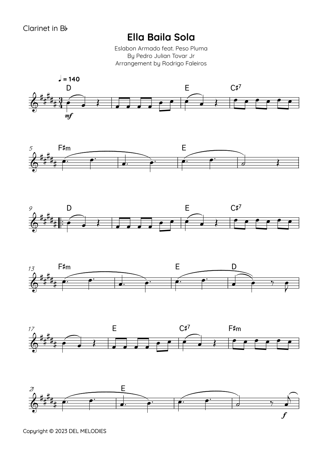 Ella Baila Sola (arr. Rodrigo Faleiros)
