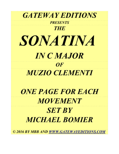 Sonatina in C major of Clementi (arr. Michael Bomier)