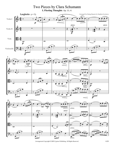 Two Pieces by Clara Schumann (arr. Stephen Levintow)