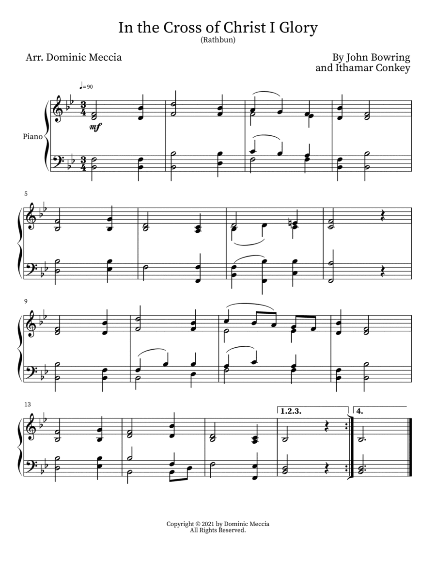 In the Cross of Christ I Glory (Rathbun) (arr. Dominic Meccia)
