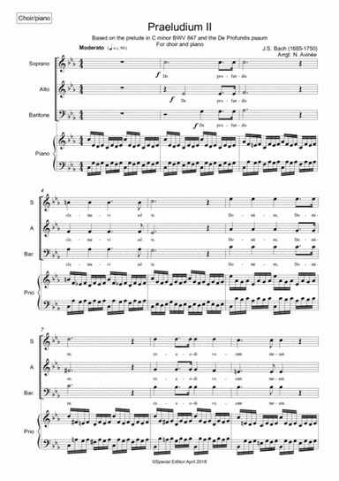 Prelude in C minor for choir and piano (arr. Nicolas AVINEE)