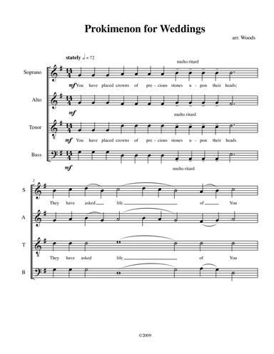 Prokeimenon for Weddings (arr. Timothy D. Woods)