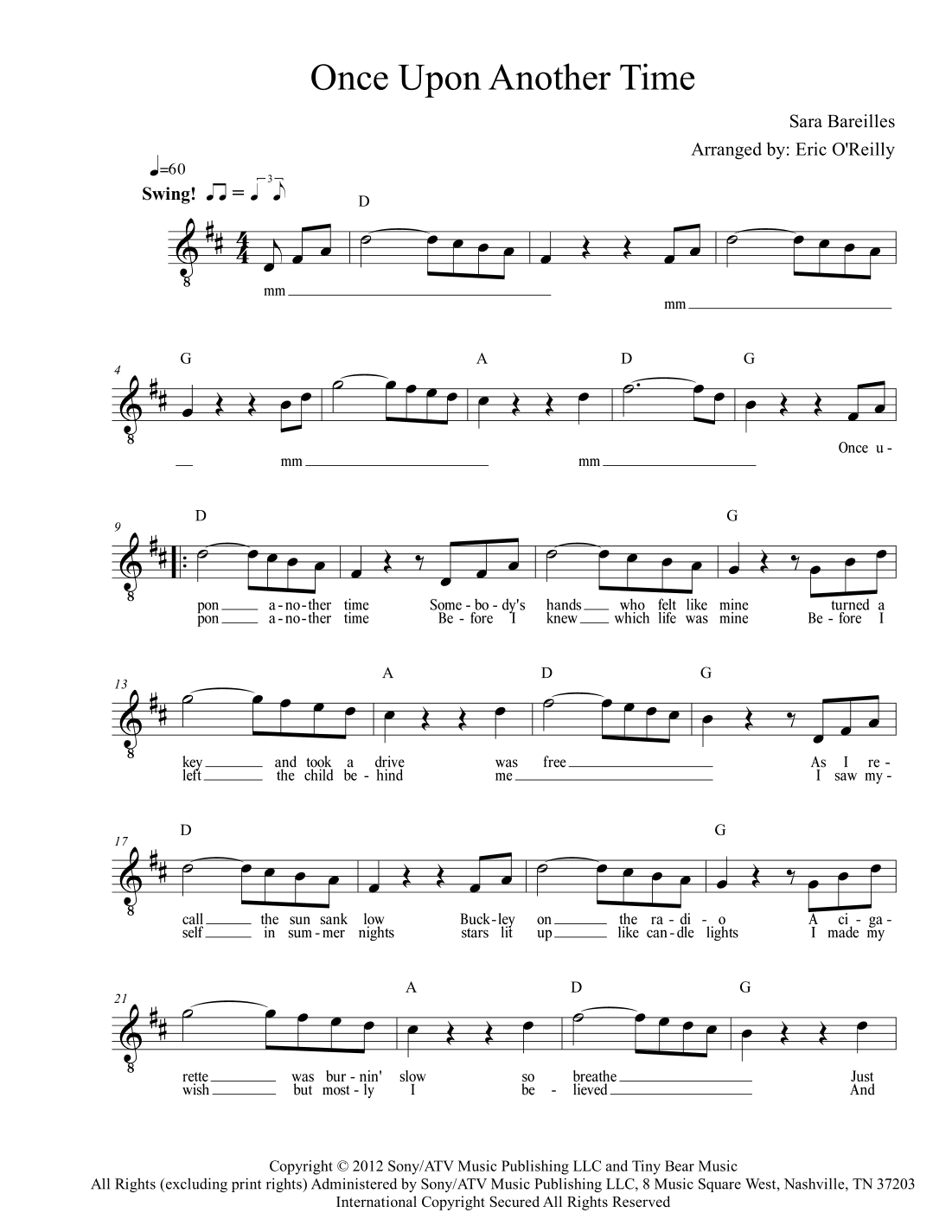 Once Upon Another Time (arr. Eric O'Reilly)
