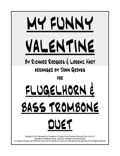 My Funny Valentine (arr. John Groves)