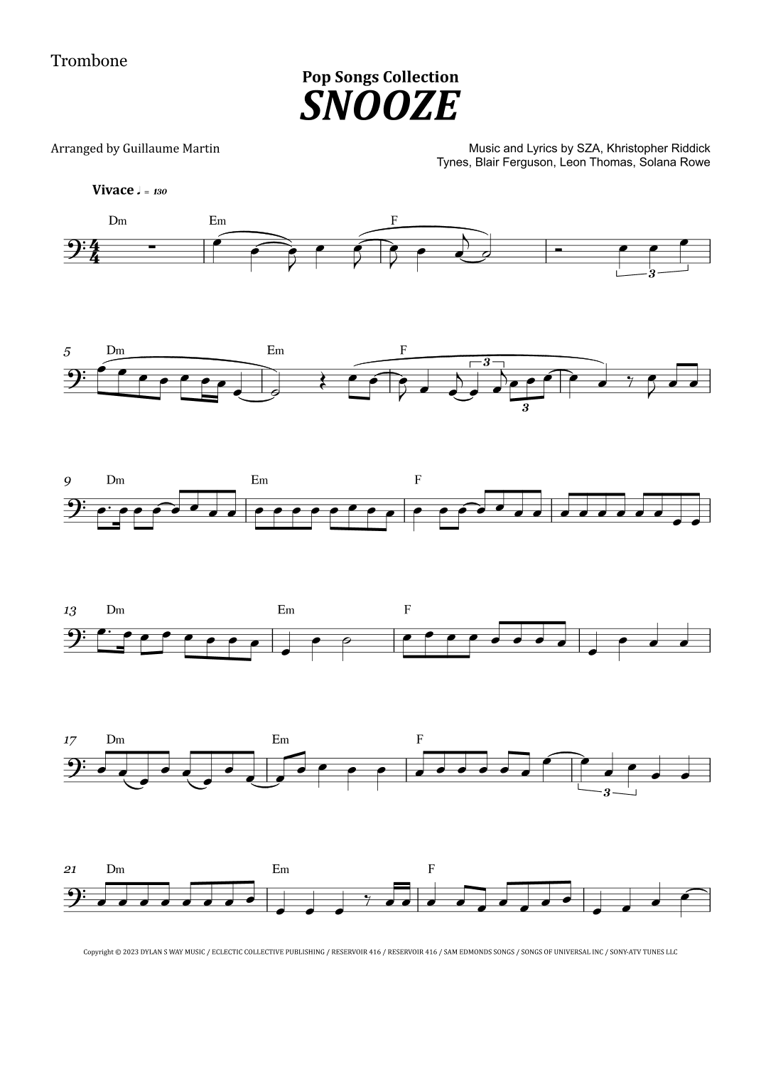 Snooze (arr. Guillaume Martin)