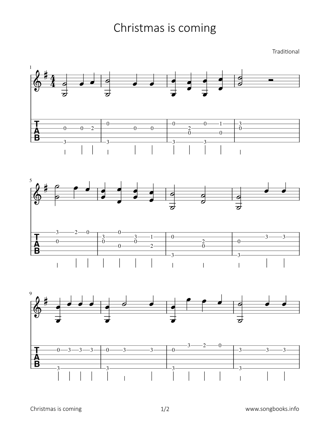 Christmas is coming (arr. Bettina Schipp)
