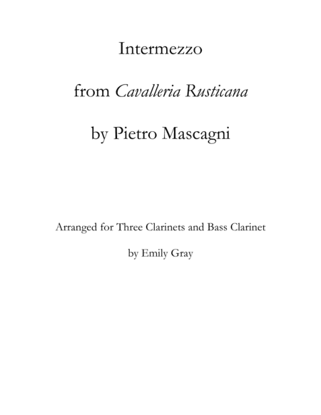 Intermezzo from "Cavalleria Rusticana" (arr. Emily Gray)
