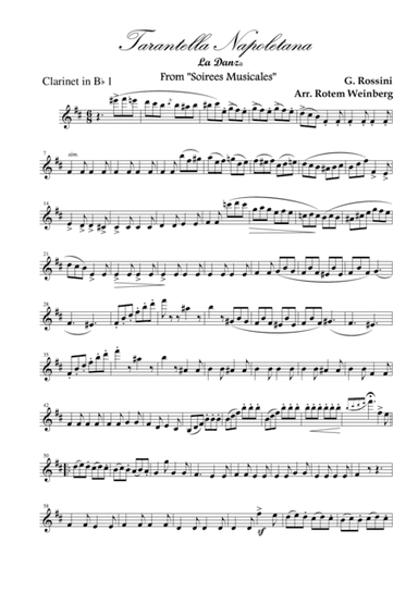 Tarantella Napoletana, La Danza (Clarinet Quartet) (arr. Rotem Weinberg)