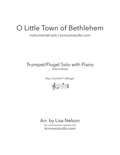 O Little Town of Bethlehem - Advanced Trumpet and Piano (arr. Lisa Nelson)