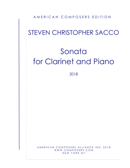 [Sacco] Sonata for Clarinet and Piano
