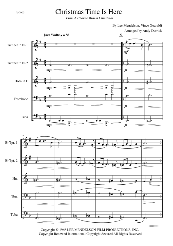 Christmas Time Is Here (arr. Andy Derrick)