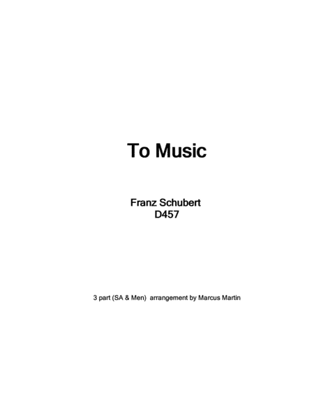 To Music (arr. Marcus Martin)