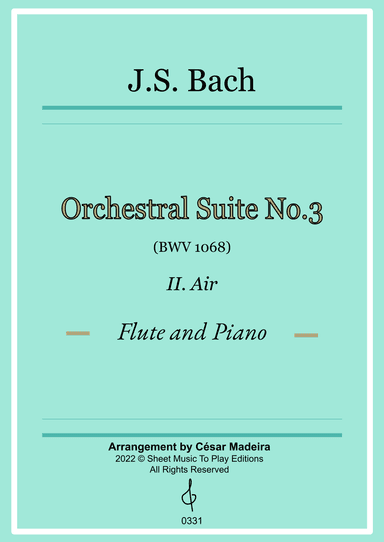 Air on G String - Flute and Piano (Full Score) (arr. César Madeira)