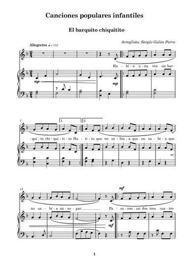 El barquito chiquitito (arr. Sergio Galan Parro)