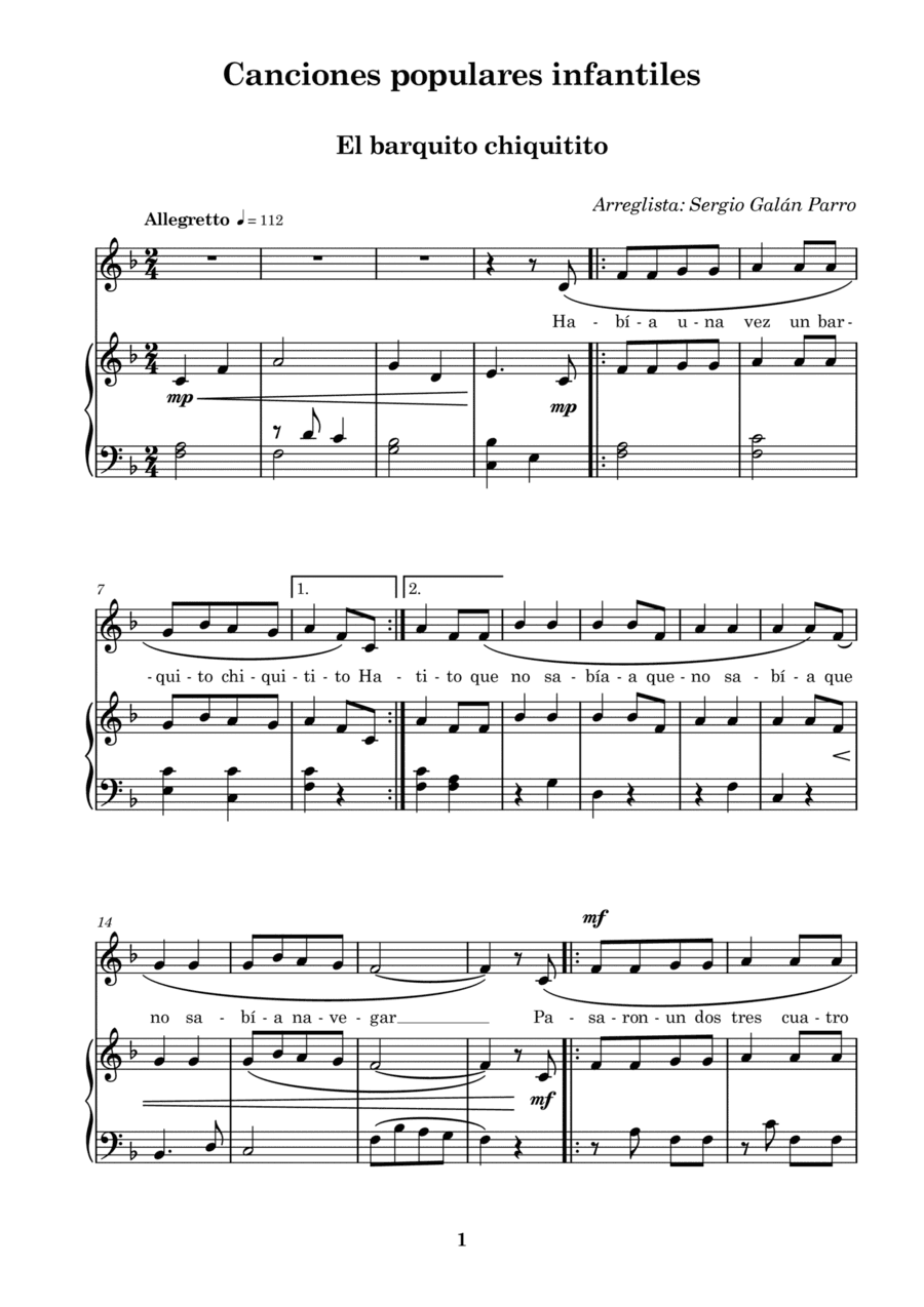 El barquito chiquitito (arr. Sergio Galan Parro)