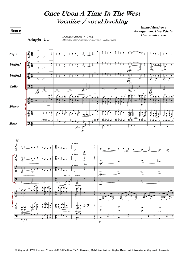 Once Upon A Time In The West (arr. Uwe Roessler / Rössler / Rassler)