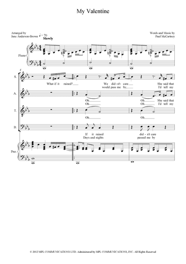 My Valentine (arr. Jane Anderson-Brown)