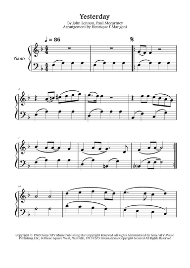 Yesterday (arr. Henrique F Mangoni)